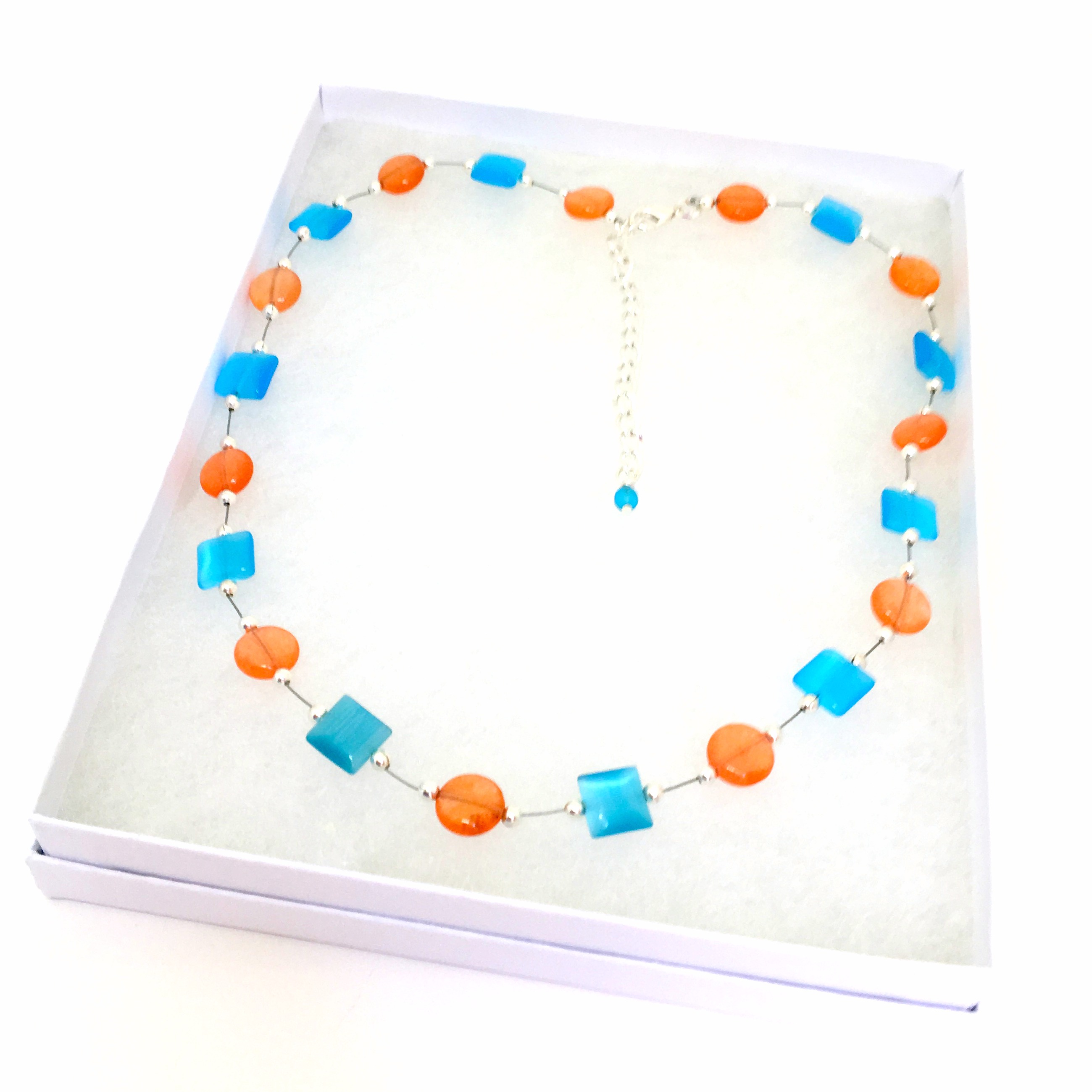 Orange and Blue Necklace 6